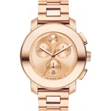 Movado Watches Bold Chronograph Rose Gold Tone Dial Rose Gold Tone Ion
