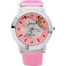 Movement J-three Japanese-quartz Round Case Fasion Watch (39201 Pink)