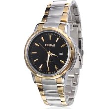 Multi-Colored Men's Calendar Style Quartz Alloy Analog Wrist Watch