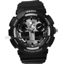 Multifunction Perpetual Calendar Chronograph Digital Sport Mens Watch White