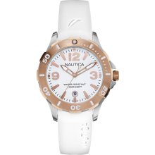 Nautica N13024M BFD 101 Style DNte White Dial White Rubber Men's Watch