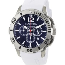 Nautica N16568G BFD 101 White Rubber and Blue Dial Men's Watch