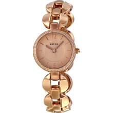 New FOSSIL Ladies Analog Stainless Steel Quartz Watch Rose Gold-Tone Bracelet