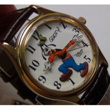 New Goofy Men's Gold Disney Quartz Watch $299