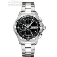 New Luxury Men's Watches Quartz Stainless Steel Chronograph Black Di