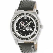 NFL Football Watches - Men's Leather Strap Atlanta Falcons Stainless Watch
