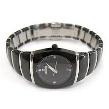 Nivada Swiss Watch Black Ceramic Stainless Steel High Quality Diamond Dial