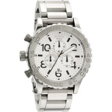 Nixon 42-20 Chrono White Dial Ss Mens Watch A037100