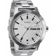 Nixon Men's Spur Stainless Steel Case and Bracelet White Dial Day and Date Display A263-100