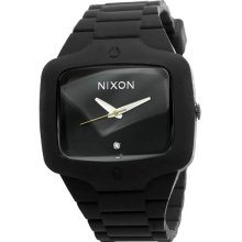 Nixon Men's Stainless Steel Case Quartz Black Dial Black Rubber Strap A139-000