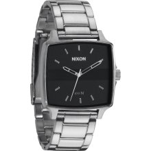 Nixon Mens The Cruiser Stainless Watch - Silver Bracelet - Black Dial - A357 000