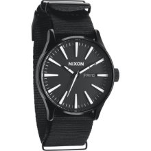 Nixon Sentry All Black Nylon Watch Quartz Timepiece