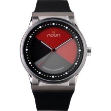 Noon Copenhagen Mens Box Set Stainless Watch - Black Leather Strap - Red Dial - 28-003S1