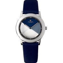 Noon Copenhagen Womens Kolors Stainless Watch - Blue Rubber Strap - White Dial - 36-015