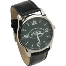 NY Jets wrist watch : New York Jets Interchangeable Leather Watch - Black/Brown