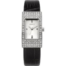 Oasis Women's Quartz Watch With Silver Dial Analogue Display And Black Leather Strap B1237