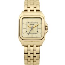 Oasis Women's Quartz Watch With Gold Dial Analogue Display And Gold Stainless Steel Plated Bracelet B1279