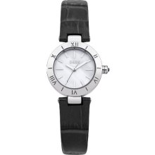 Oasis Women's Quartz Watch With Mother Of Pearl Dial Analogue Display And Black Leather Strap B1345