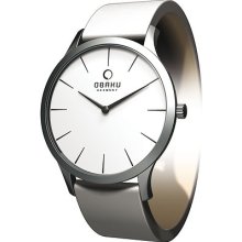 Obaku Harmony Womens White Leather Quartz Watch V112lcirws-061