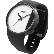 ODM Unisex Studio Analog Stainless Watch - Black Rubber Strap - White Dial - DD134-05
