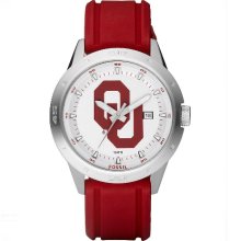 Oklahoma Sooners Fossil Watch. Mens Three Hand Date Silicone Li3088