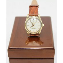 OMEGA SEAMASTER MEN'S 1960's vintage wristwatch 14k gold / stainless steel back