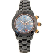 Oniss ON795-LRG Black Women's MOP Dial Black Ceramic 30M WR Watch