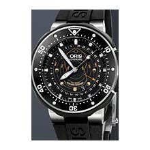 Oris ProDiver Pointer Moon 49 mm Watch - Black Dial (Northern Hemisphere), Rubber Strap + Titanium Bracelet 76176827154SET Sale Authentic