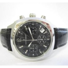 Ottimo Black Dial Gents Size N.o.s. Rectangle Watch Date At 4 Running
