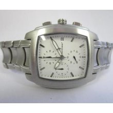 Ottimo Chronograph White Dial Gents Size N.o.s. Rectangle Watch Running