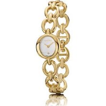 Pandora Charms - Pandora Gold IP Circles Watch w/ Gold IP Bracelet and White Dial 812025WH