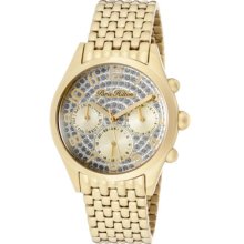 Paris Hilton Watches Women's Beverly Silver Glitter Dial Gold Tone Ion