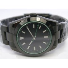 Parnis 40mm Explorer Auto Milgauss Pvd Watch Green B001