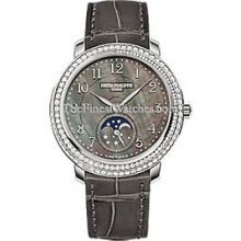 Patek Philippe Ladies Moonphase White Gold Diamond Watch 4968G