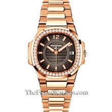 Patek Philippe Ladies Nautilus Rose Gold Diamond Watch 7010/1R