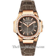 Patek Philippe Ladies Nautilus Rose Gold Diamond Watch 7010R