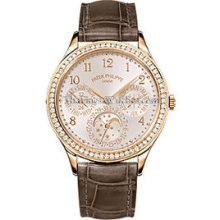 Patek Philippe Ladies Perpetual Calendar Rose Gold Diamond Watch 7140R