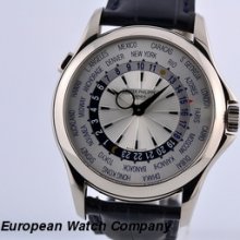 Patek Philippe World Time 5130g-001 5130g 18k White Gold Silver Dial 2009 39mm