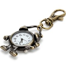 Personalized clock of Unisex Analog Alloy Quartz Keychain Watch (Bronze)