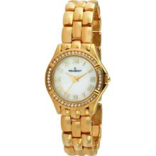 Peugeot 7037G Women'S 7037G Swarovski Crystal Bezel Gold-Tone Bracelet Watch