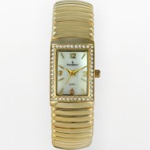 Peugeot Gold Tone Crystal And Mother-Of-Pearl Expansion Watch - Made