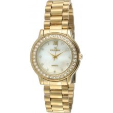 Peugeot Ladies Gold-tone Swarovski Crystal Watch 7076g