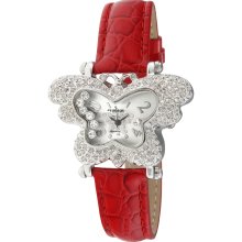 Peugeot Women's 'Couture' Crystal-accented Butterfly Watch (Peugeot Couture Crystal Butterfly Red Bubble Watch)