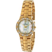 Peugeot Women's Round Goldtone Genuine Diamond Watch (Peugeot ladies round gold-tone genuine diamond beacelet watc)