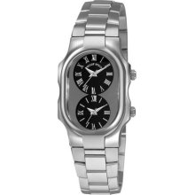 Philip Stein Teslar Womens Black Dial Stainless Steel Watch 1-G-CB-SS