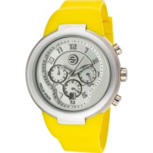 Philip Stein Watches Women's Chronograph Light Silver Dial Yellow Sili