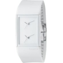 Philippe Starck Men's Dual Time Analog Watch - White Rubber Strap - White Dial - PH5024