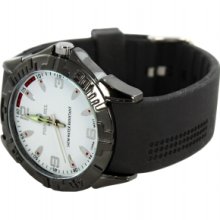 Pierre Jill Men's 'Hevea' Black Silicone Watch (WAT0949MWHT)