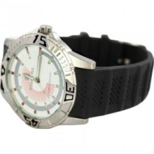 Pierre Jill WAT-0948M-WHT Pierre Jill Men Watch in White Dial Black Silicone Strap