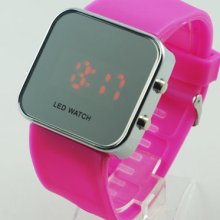 Pink Luxury Led Digital Date Jelly Silicon Casual Sport Wrist Watch